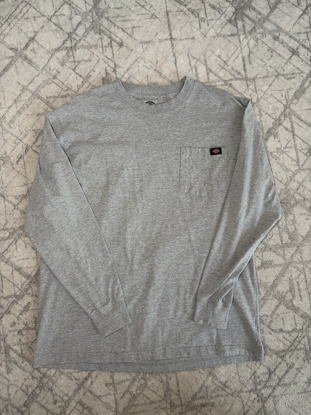 Men's Long Sleeve T-Shirt, Cotton, Pullover, Gray